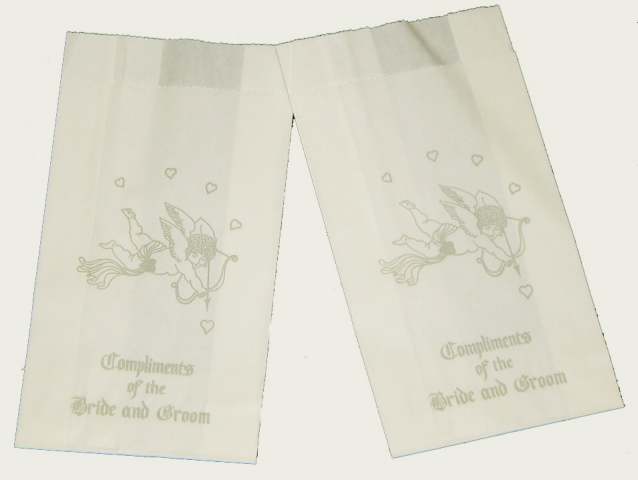 Wedding - Anniversary Cake Bags - Silver Cupid x 10 Pack